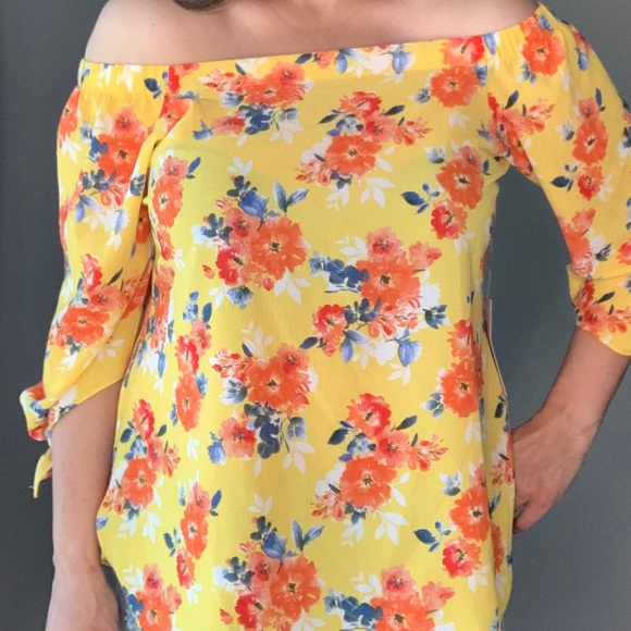 Status Grassley off shoulder blouse yellow floral - Picture 3 of 16